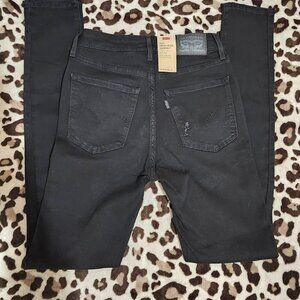 NWT Levi's 721 26x30 High Rise Skinny Ripped Jeans Black Womens Jeans